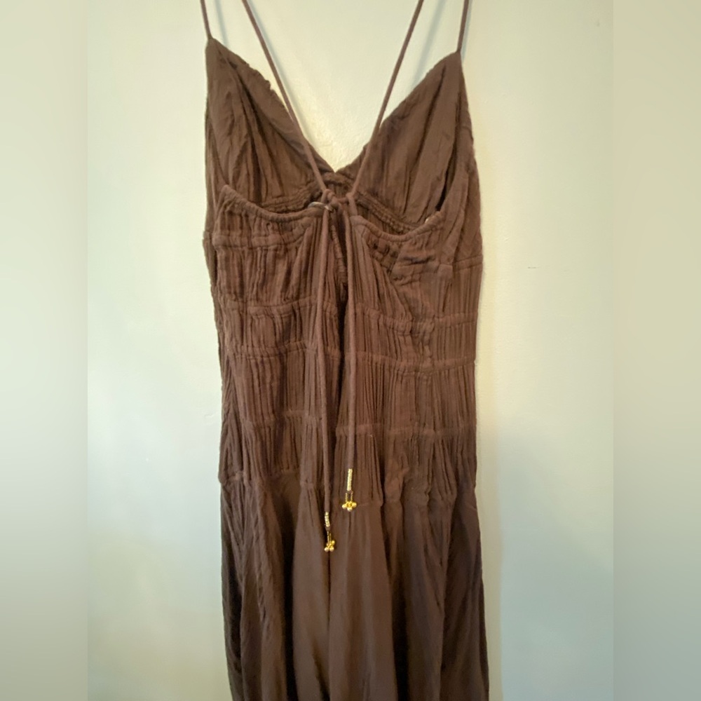 Free People Verona Brown Midi Dress - Picture 6 of 8